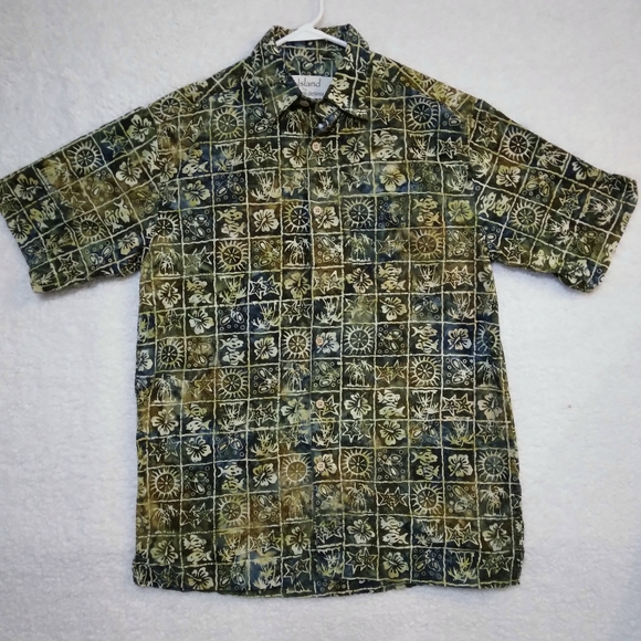 Island Mens Casual Button Down Shirt Size Medium - Picture 6 of 6